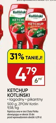 Ketchup pikantny Kotliński promocja w Chata Polska