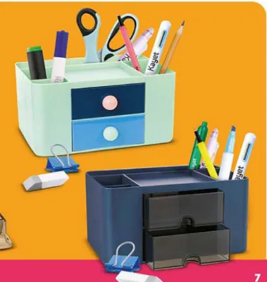 Organizer na biurko zielony lub granatowy promocja w Biedronka