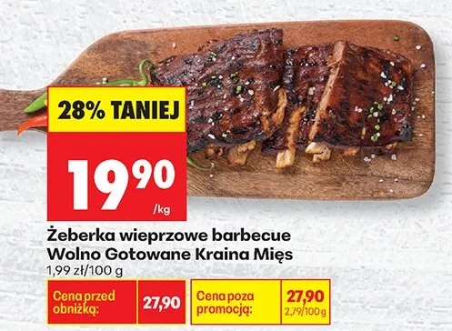Żeberka wieprzowe barbecue Wolno Gotowane promocja w Biedronka