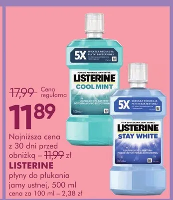 Płyn do płukania jamy ustnej Cool Mint, Stay White promocja w Super-Pharm
