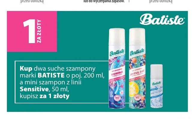 Suchy szampon Batiste promocja w Hebe