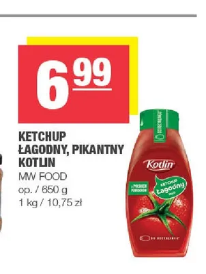 Ketchup łagodny Kotlin promocja w SPAR