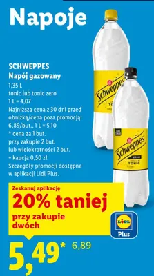 Napój gazowany tonic  promocja w Lidl