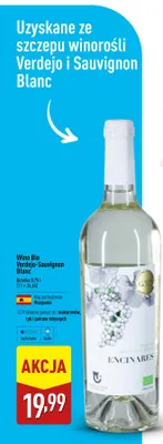 Wino białe bio Verdejo-Sauvignon Blanc Encinares promocja w Aldi