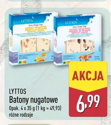 Batony nugatowe Lyttos 4-pak promocja w Aldi