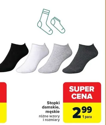 Stopki damskie męskie promocja w Carrefour