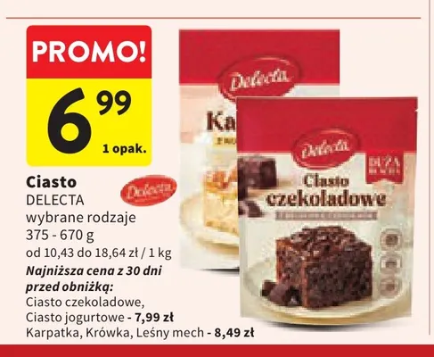 Ciasto Delecta promocja w Intermarche