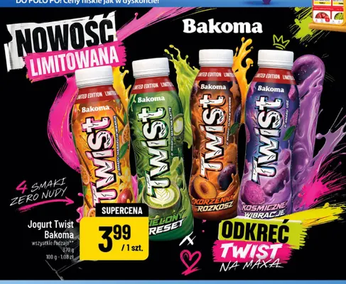 Jogurt Twist matcha-latte Bakoma promocja w POLOmarket