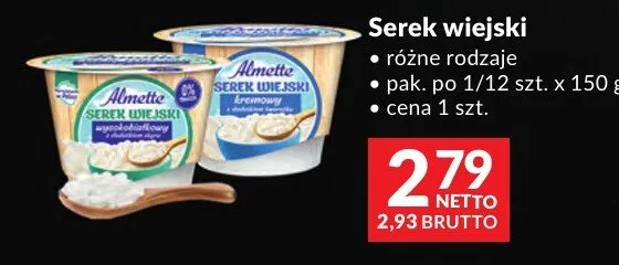 Serek wiejski Almette różne rodzaje promocja w Makro