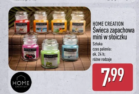 Świeca zapachowa mini w słoiczku HOME CREATION promocja w Aldi