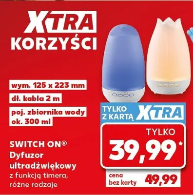 Dyfuzor ultradźwiękowy Switch On z funkcją timera promocja w Kaufland