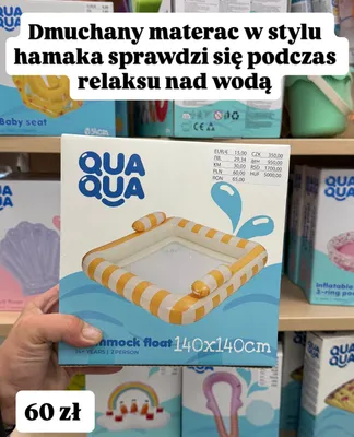 Dmuchany materac w stylu hamaka QUA QUA 140x140cm promocja w Pepco