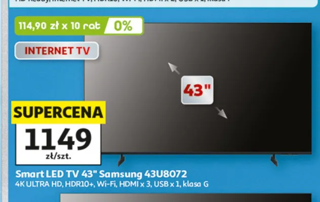 Telewizor Samsung 43" promocja w Auchan