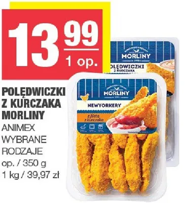 Poledwiczki z kurczaka Morliny Animex wybrane rodzaje promocja w SPAR