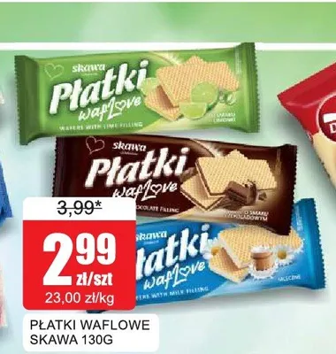 Płatki waflowe Skawa Waflove mleczne promocja w Bingo
