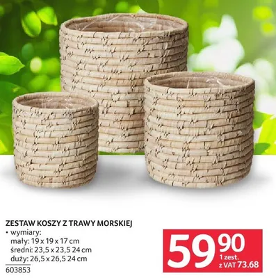 Zestaw koszy z trawy morskiej 603853 promocja w Selgros
