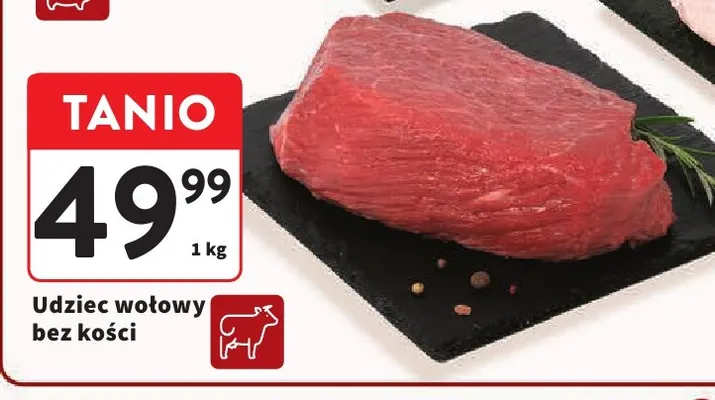 Udziec wołowy bez kości promocja w Intermarche