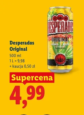 Piwo Desperados Original promocja w Lidl
