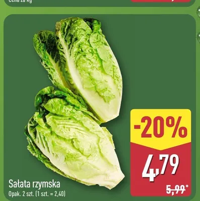 Sałata rzymska promocja w Aldi