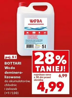 Woda demineralizowana Bottari promocja w Kaufland