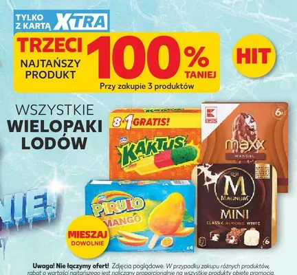 Lody Kaktus 8+1 gratis promocja w Kaufland