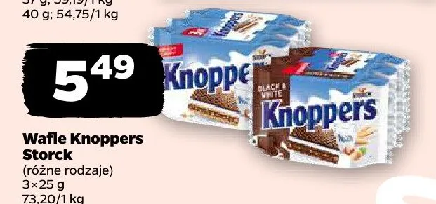 Wafle Knoppers różne rodzaje promocja w Netto