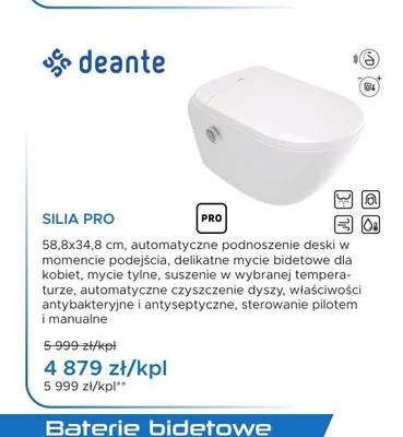 Miska WC z funkcją bidetu Deante Silia Pro promocja w Blu Salony Łazienek