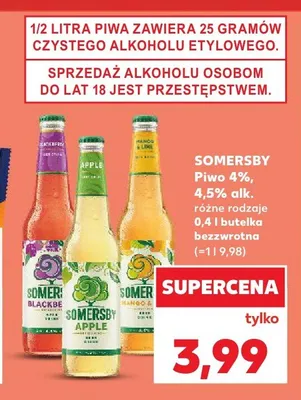 Piwo Somersby Blackcurrant promocja w Kaufland