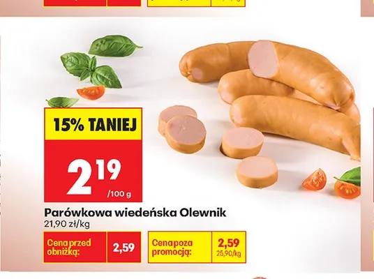 Parówkowa wiedeńska Olewnik promocja w Biedronka