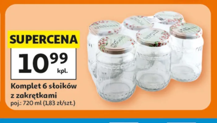 Słoiki z zakrętkami 6-pak 720ml promocja w Auchan