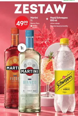 Wino czerwone Zestaw Martini Fiero + napój Schweppes promocja w Żabka