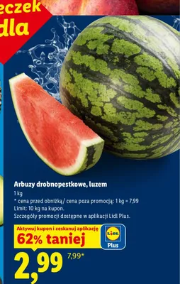 Arbuzy drobnopestkowe luzem promocja w Lidl