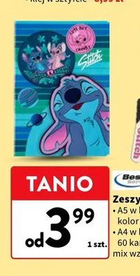 Zeszyt A4 Stitch promocja w Intermarche