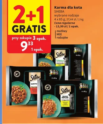 Karma dla kota Sheba 4-pak promocja w Intermarche