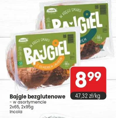 Bajgle bezglutenowe Incola 2-pak 65g promocja w Market Point