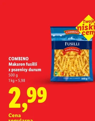 Makaron fusilli z pszenicy durum Combino promocja w Lidl