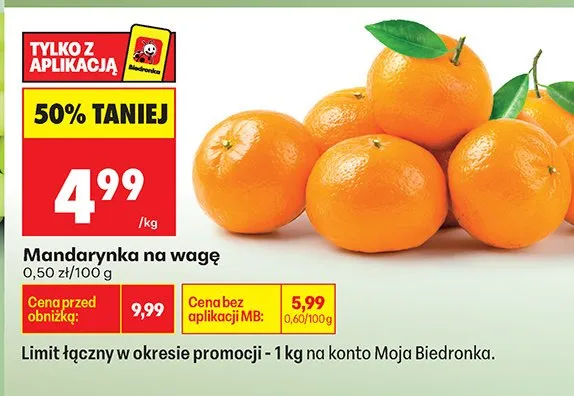 Mandarynka na wagę promocja w Biedronka