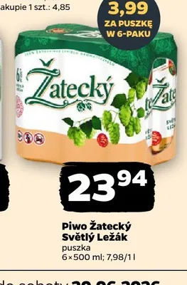 Piwo Žatecký Světlý Ležák 6-pak promocja w Netto