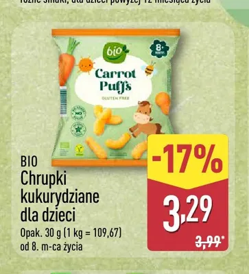 Chrupki kukurydziane dla dzieci Bio promocja w Aldi