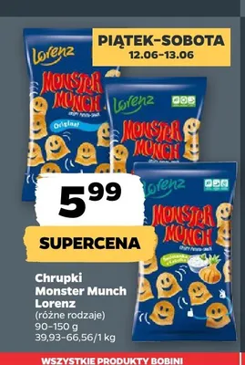 Chrupki Monster Munch Lorenz promocja w Netto