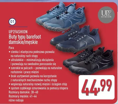 Buty typu barefoot damskie UP2FASHION promocja w Aldi