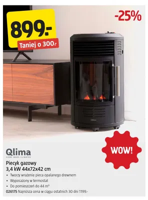 Piecyk gazowy Qlima 3,4kW promocja w Jula