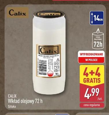 Wkład olejowy 72 h Calix promocja w Aldi