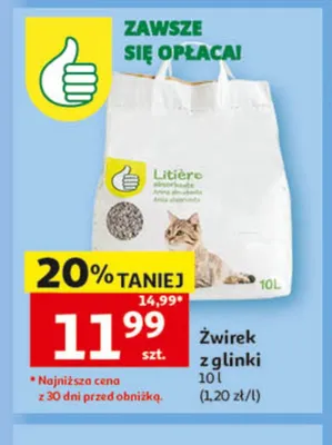 Żwirek z glinki Litiere promocja w Auchan