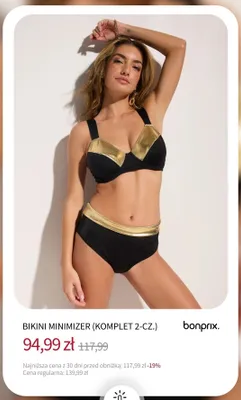 Bikini minimizer komplet 2-częściowy Bonprix promocja w bonprix
