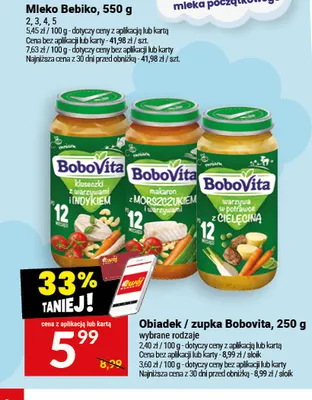 Obiadek BoboVita kluseczki z warzywami i indykiem promocja w Twój Market