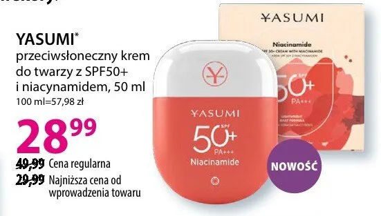 Krem przeciwsłoneczny do twarzy z SPF50+ i niacynamidem promocja w Hebe