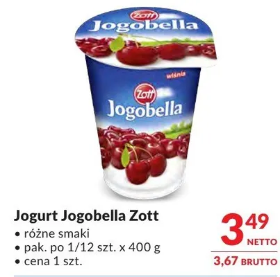 Jogurt Jogobella Zott różne smaki promocja w Makro