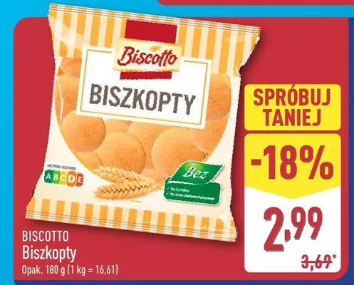 Biszkopty Biscotto promocja w Aldi