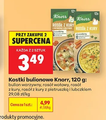 Kostki bulionowe Knorr rosół z kury promocja w Biedronka